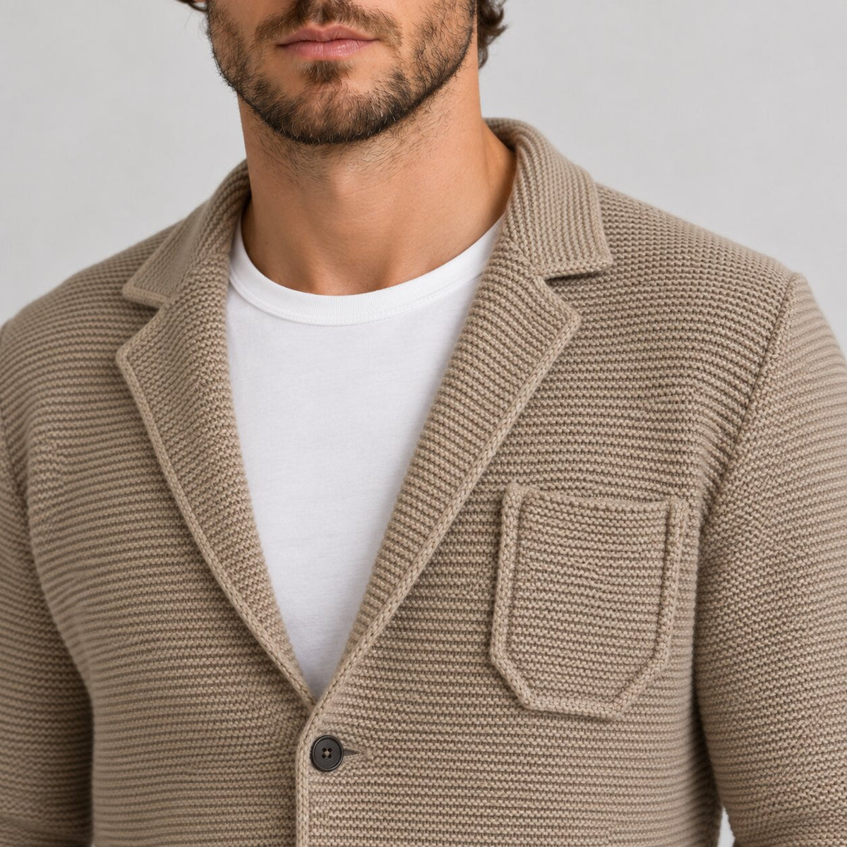 Cardigan da uomo in misto lana, vestibilità slim — Pasquale Jimmy — foto 4