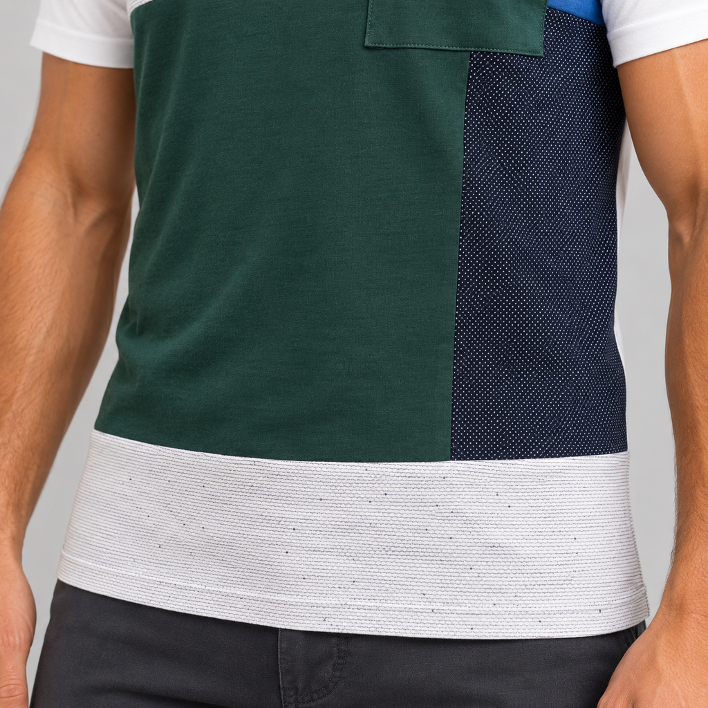 MEN'S SLIM FIT T-SHIRT SHORT SLEEVE TOP 100% COTTON MADE IN ITALY