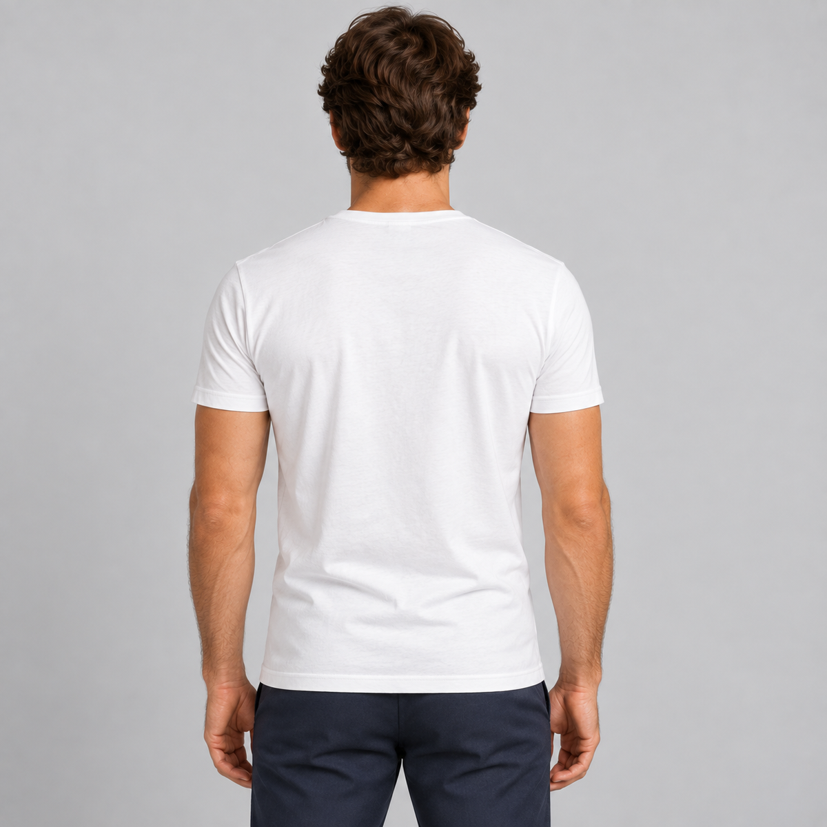 HERREN-T-SHIRT MIT SCHUH-PRINT KURZARM-SHIRT 100% BAUMWOLLE MADE IN ITALY