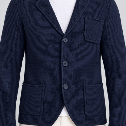 MEN'S COTTON JACKET BLAZER SLIM KNITTED CARDIGAN 100% Made in Italy