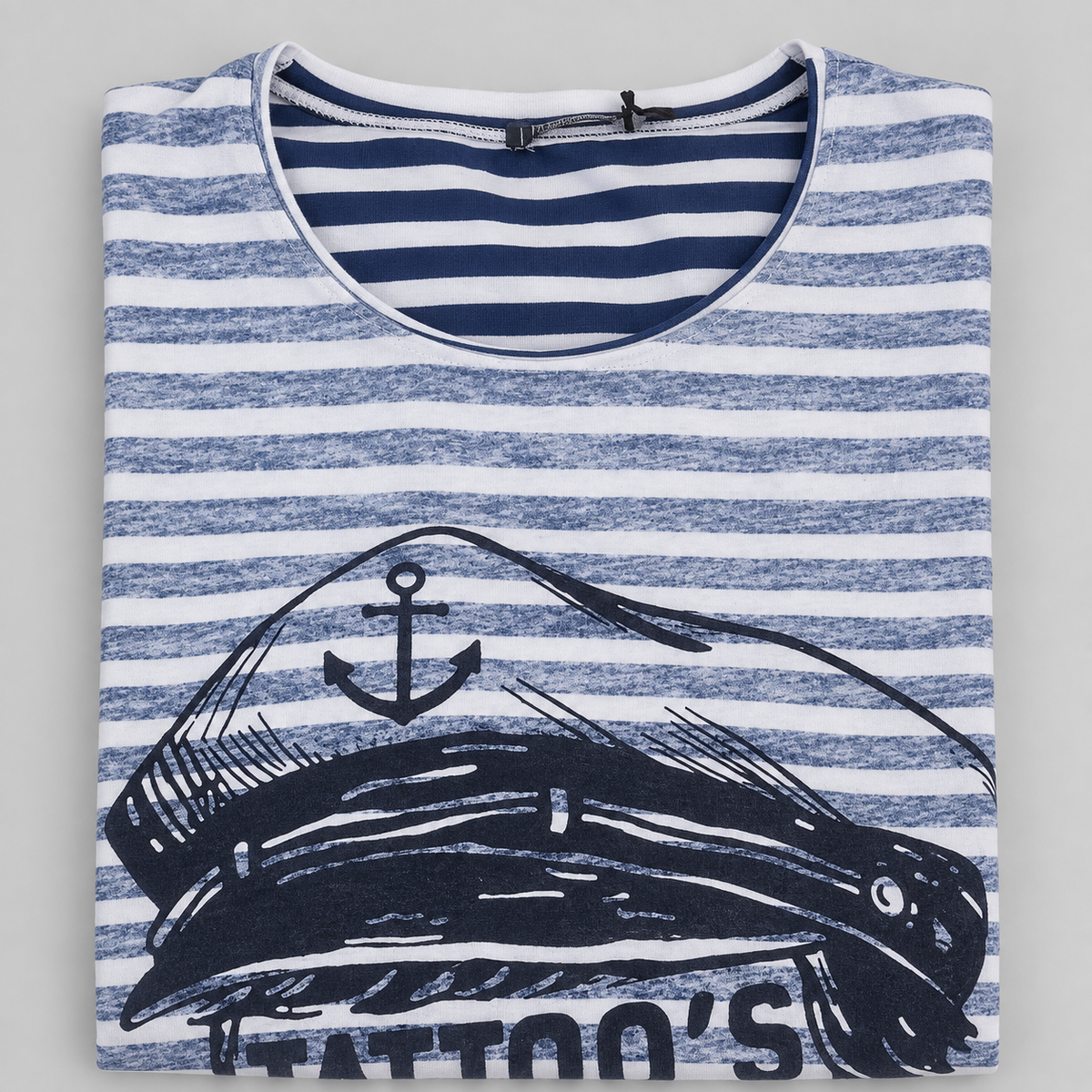 HERREN-T-Shirt, kurzärmelig, 100 % hergestellt in Italien. T-Shirt mit Matrosen-Aufdruck