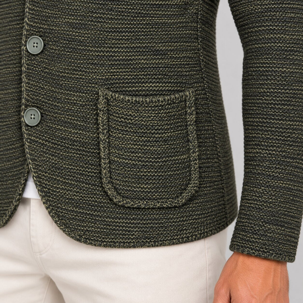 CARDIGAN UOMO LAVORATO A MAGLIA GIACCA MISTO LANA  SLIM FIT MADE IN ITALY