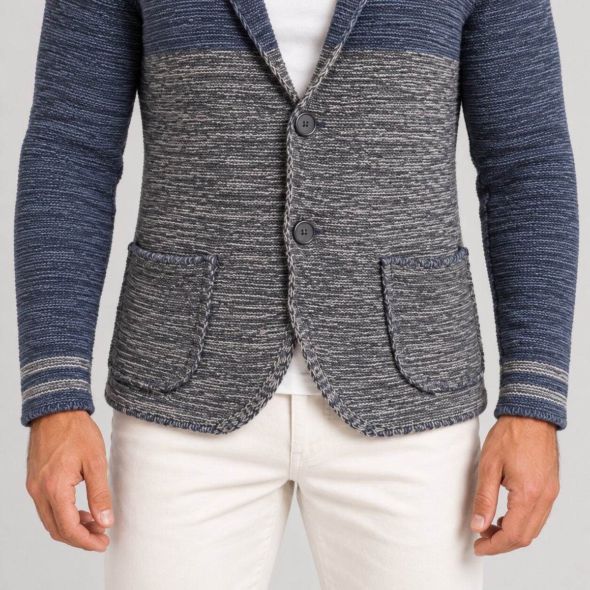 Cardigan da uomo in misto lana, vestibilità slim — Pasquale Jimmy — foto 4