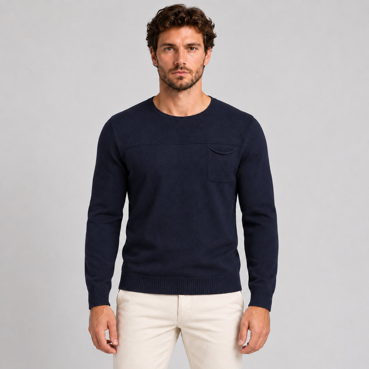 Maglia da uomo in cotone, con taschino, manica lunga — Pasquale Jimmy — foto 6