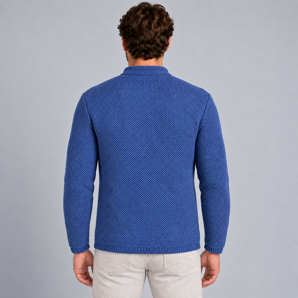 CARDIGAN UOMO COTONE CON COLLETTO COREANO 100% MADE IN ITALY