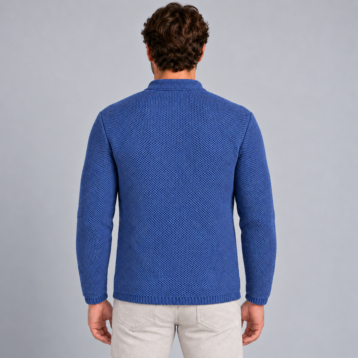 CARDIGAN UOMO COTONE CON COLLETTO COREANO 100% MADE IN ITALY