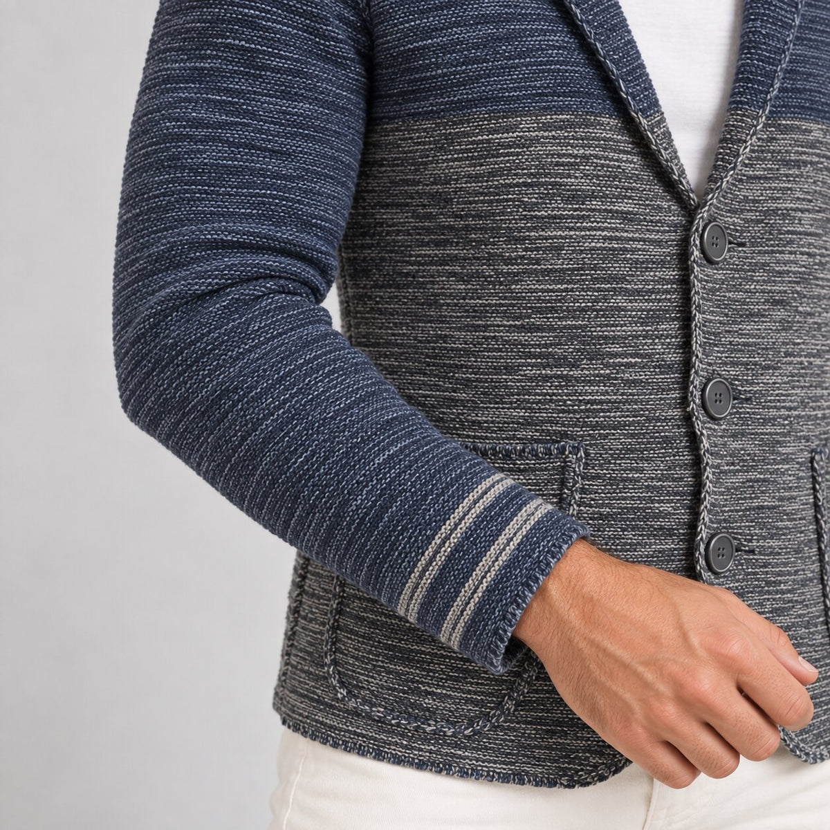 Cardigan da uomo in misto lana, vestibilità slim — Pasquale Jimmy — foto 6