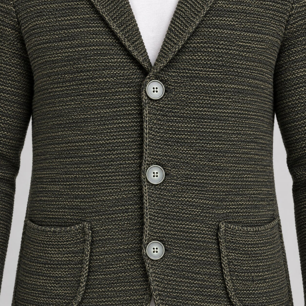 Cardigan da uomo in misto lana, vestibilità slim — Pasquale Jimmy — foto 5