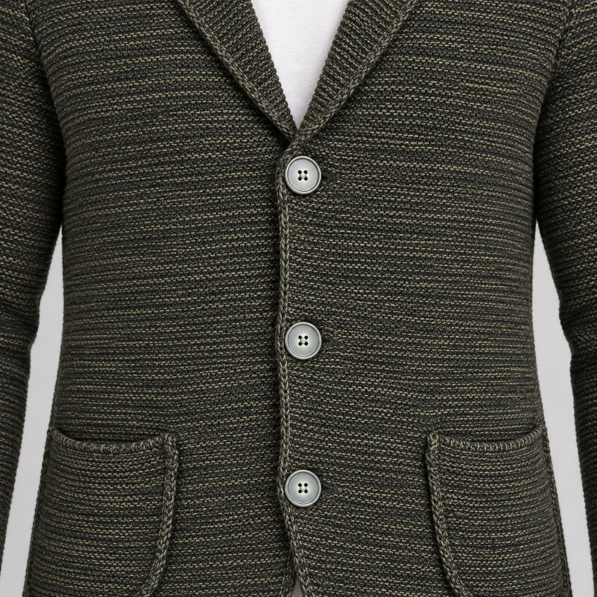 CARDIGAN UOMO LAVORATO A MAGLIA GIACCA MISTO LANA  SLIM FIT MADE IN ITALY