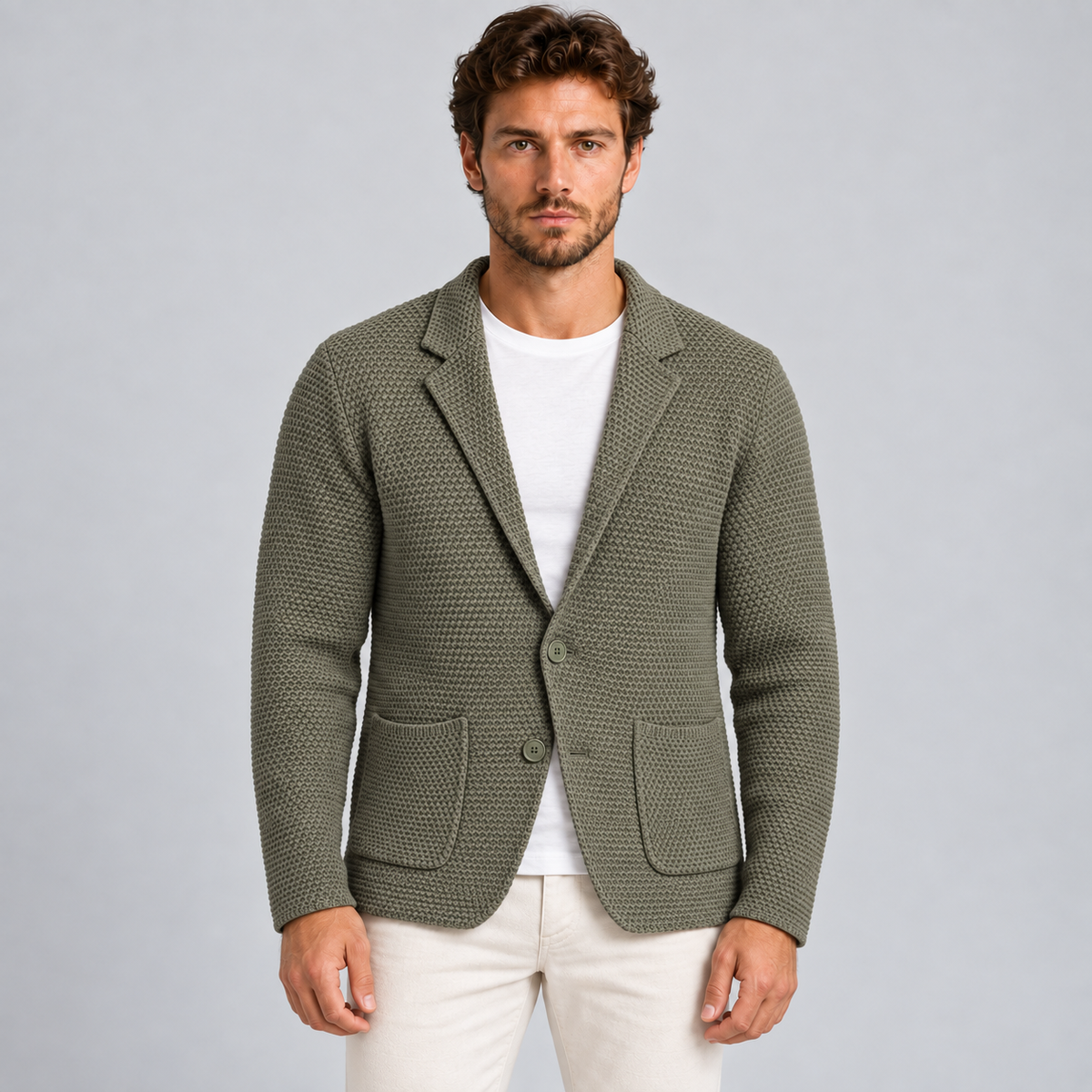 GIACCA UOMO LINKS COTONE CARDIGAN LAVORATA A MAGLIA SLIM FIT