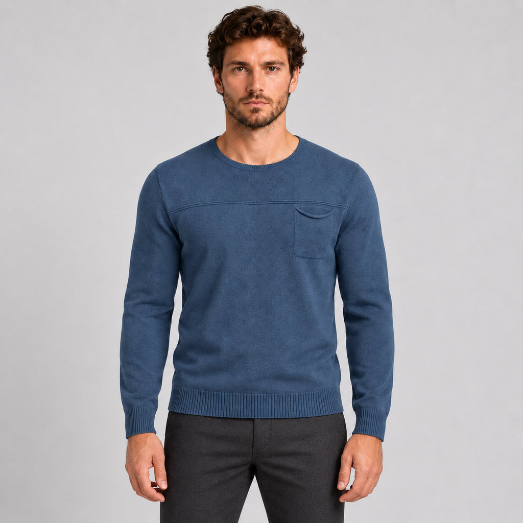 Maglia da uomo in cotone, con taschino, manica lunga — Pasquale Jimmy — foto 7
