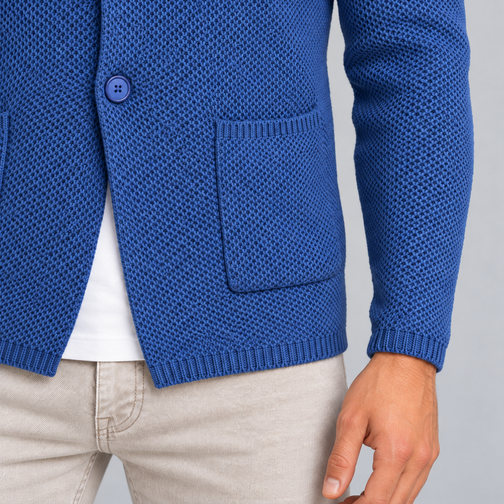 CARDIGAN UOMO COTONE CON COLLETTO COREANO 100% MADE IN ITALY