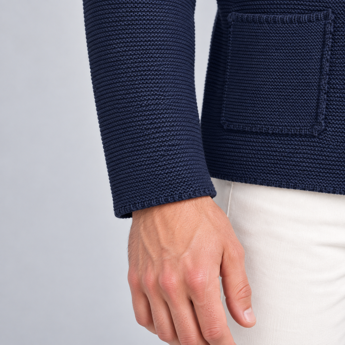 MEN'S COTTON JACKET BLAZER SLIM KNITTED CARDIGAN 100% Made in Italy
