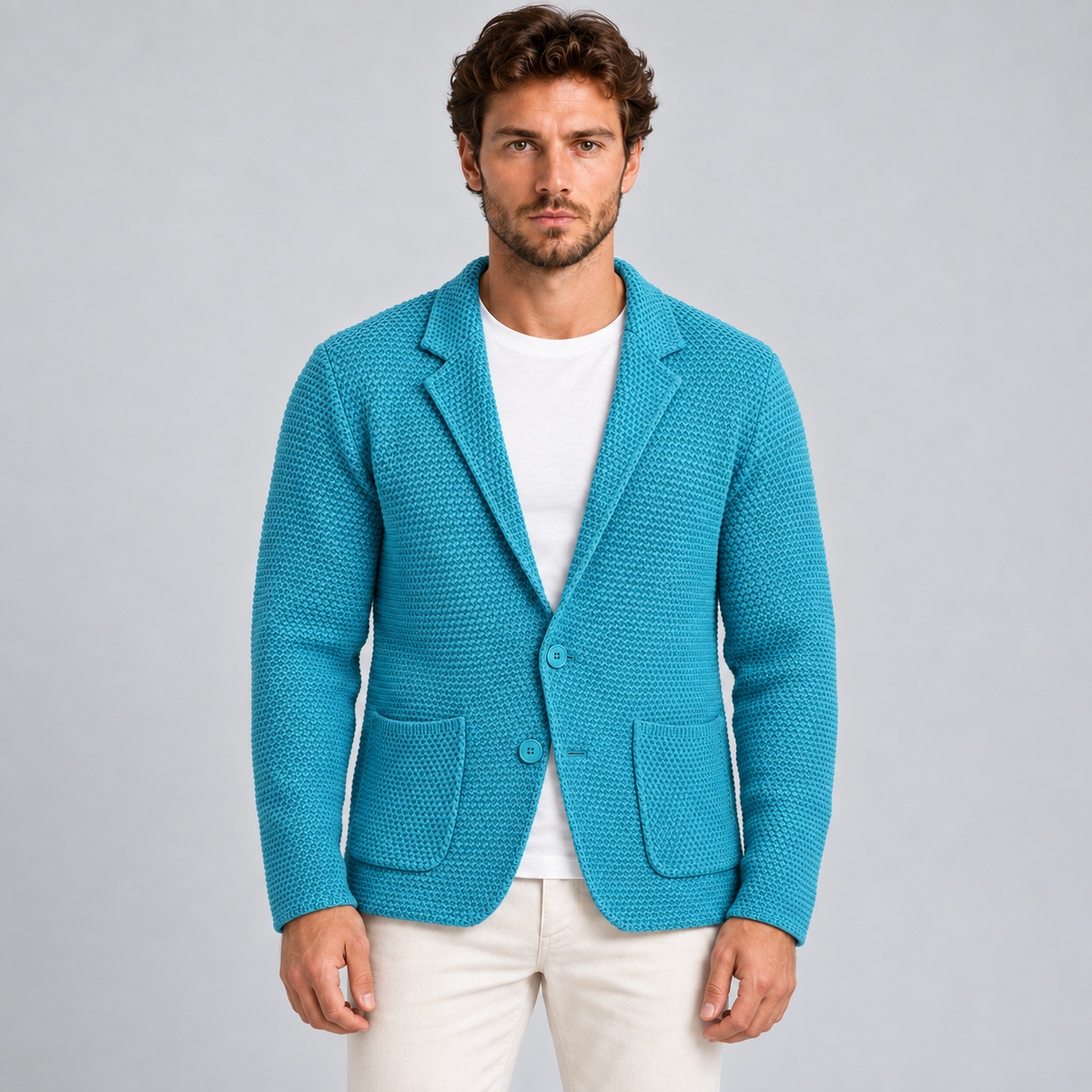GIACCA UOMO LINKS COTONE CARDIGAN LAVORATA A MAGLIA SLIM FIT