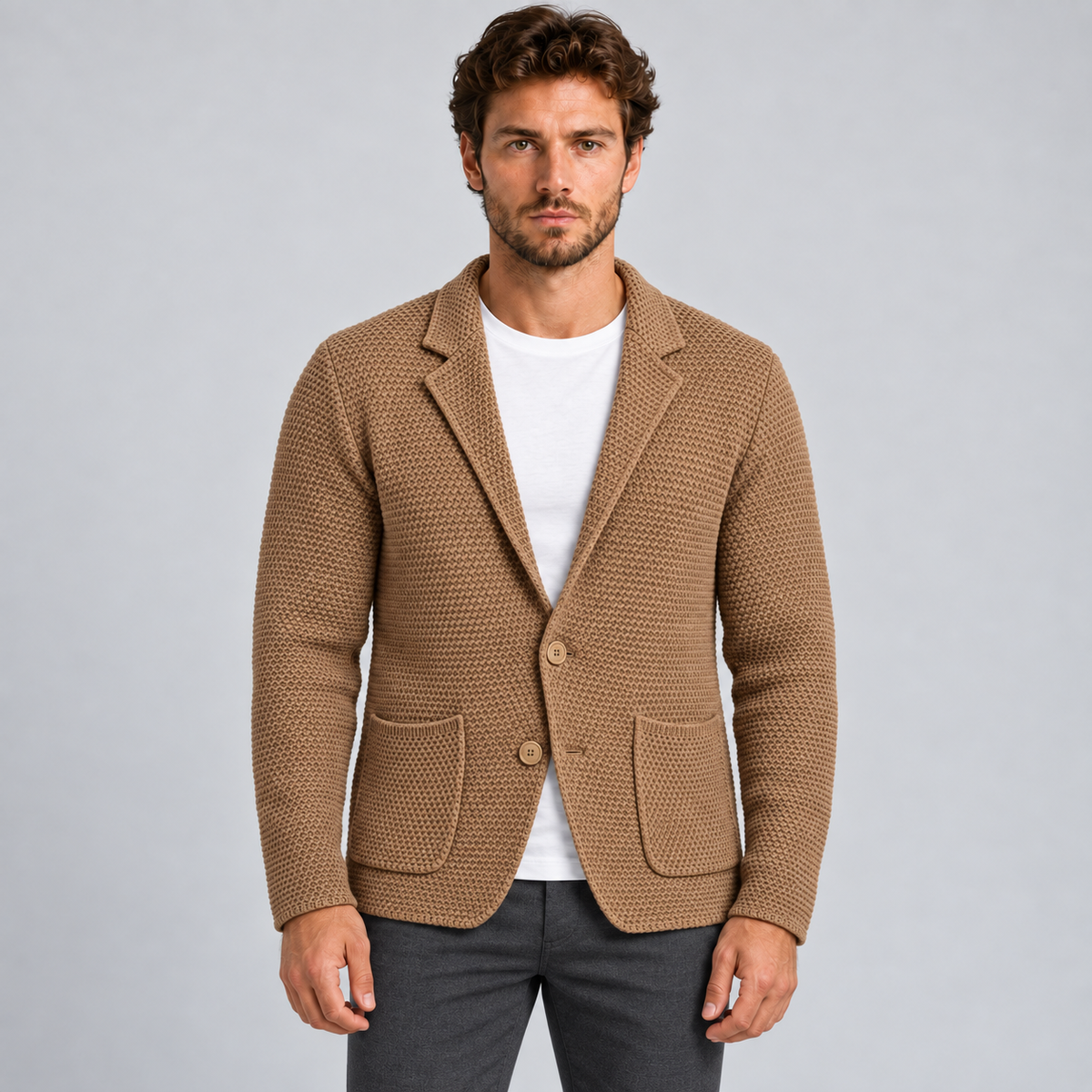 GIACCA UOMO LINKS COTONE CARDIGAN LAVORATA A MAGLIA SLIM FIT