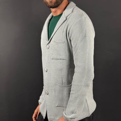 GIACCA CARDIGAN UOMO A NIDO D'APE - 100% COTONE - MADE IN ITALY