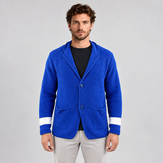 CARDIGAN UOMO 100% COTONE LAVORAZIONE LINKS DOPPIO PETTO SARTORIALE MADE IN ITALY