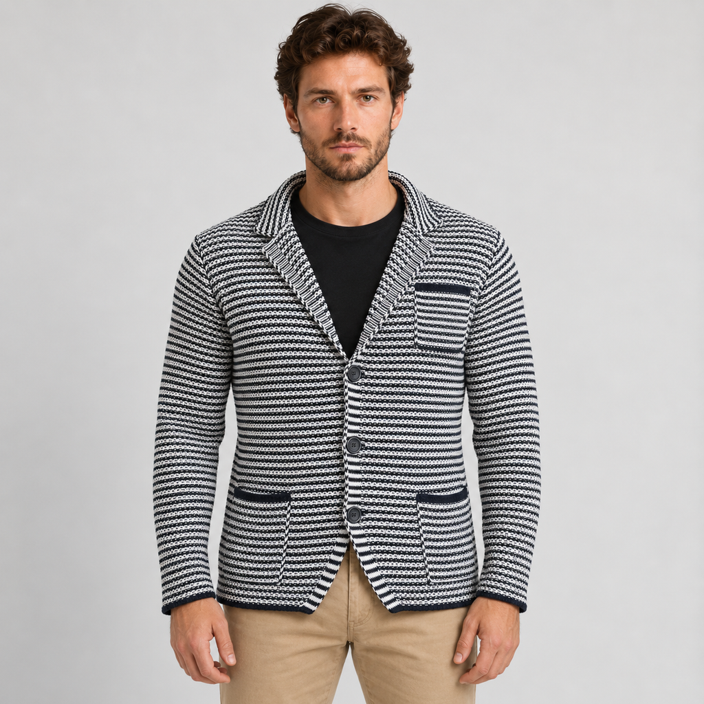 Cardigan blazer da uomo in cotone, vestibilità slim — Pasquale Jimmy