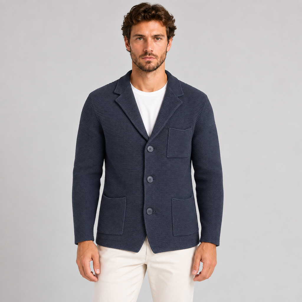 Cardigan da uomo in cotone, doppio petto — Pasquale Jimmy
