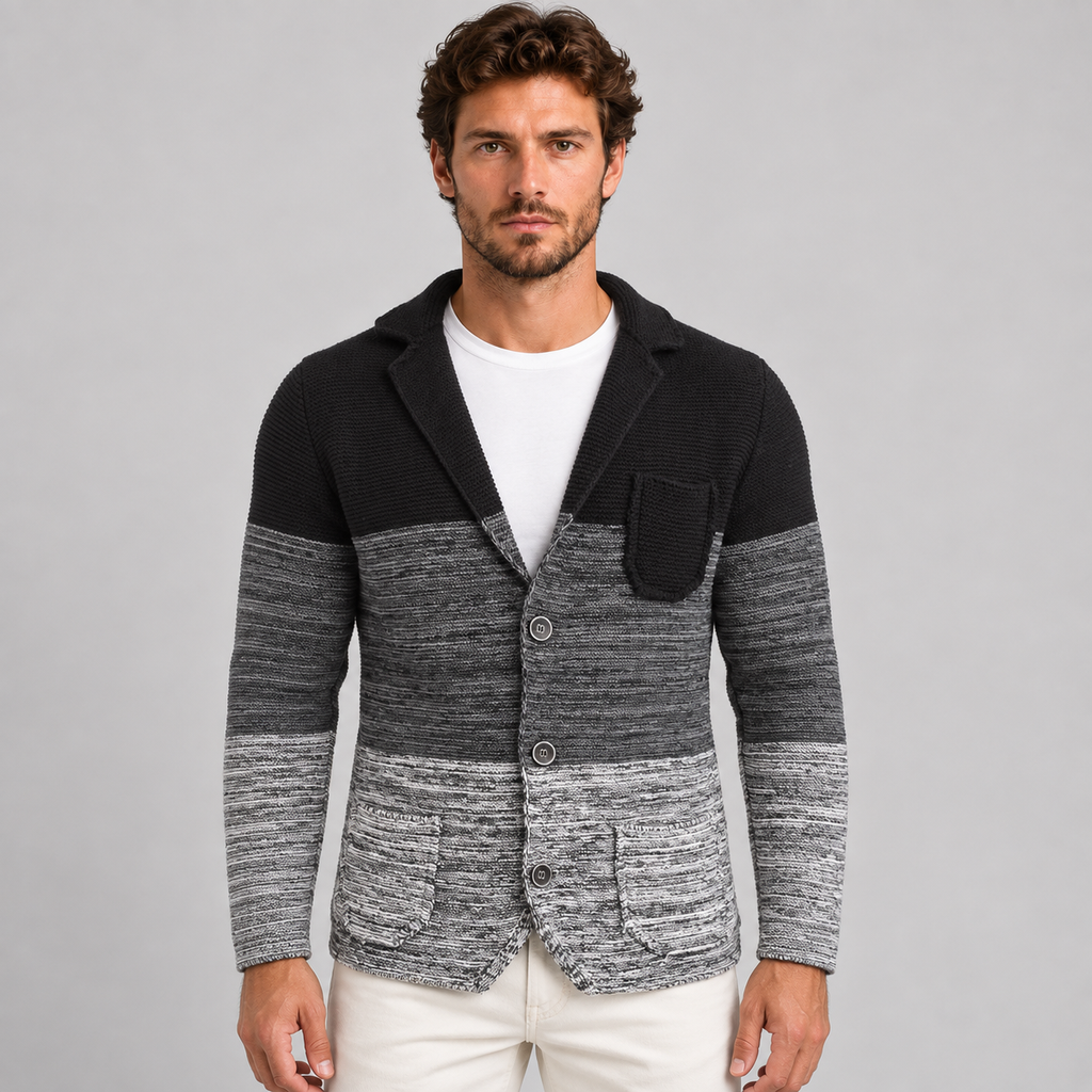 Cardigan da uomo in misto lana, vestibilità slim — Pasquale Jimmy