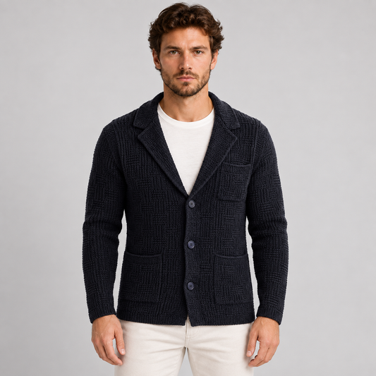 CARDIGAN UOMO COTONE DOPPIO PETTO SARTORIALE GIACCA MADE IN ITALY
