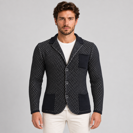 MEN'S COTTON CASUAL CARDIGAN JACKET 100% MADE IN ITALY SLIM KNITTED