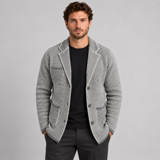 GIACCA UOMO CARDIGAN LANA SARTORIALE DOPPIA MAGLIA INGLESE  100% MADE IN ITALY