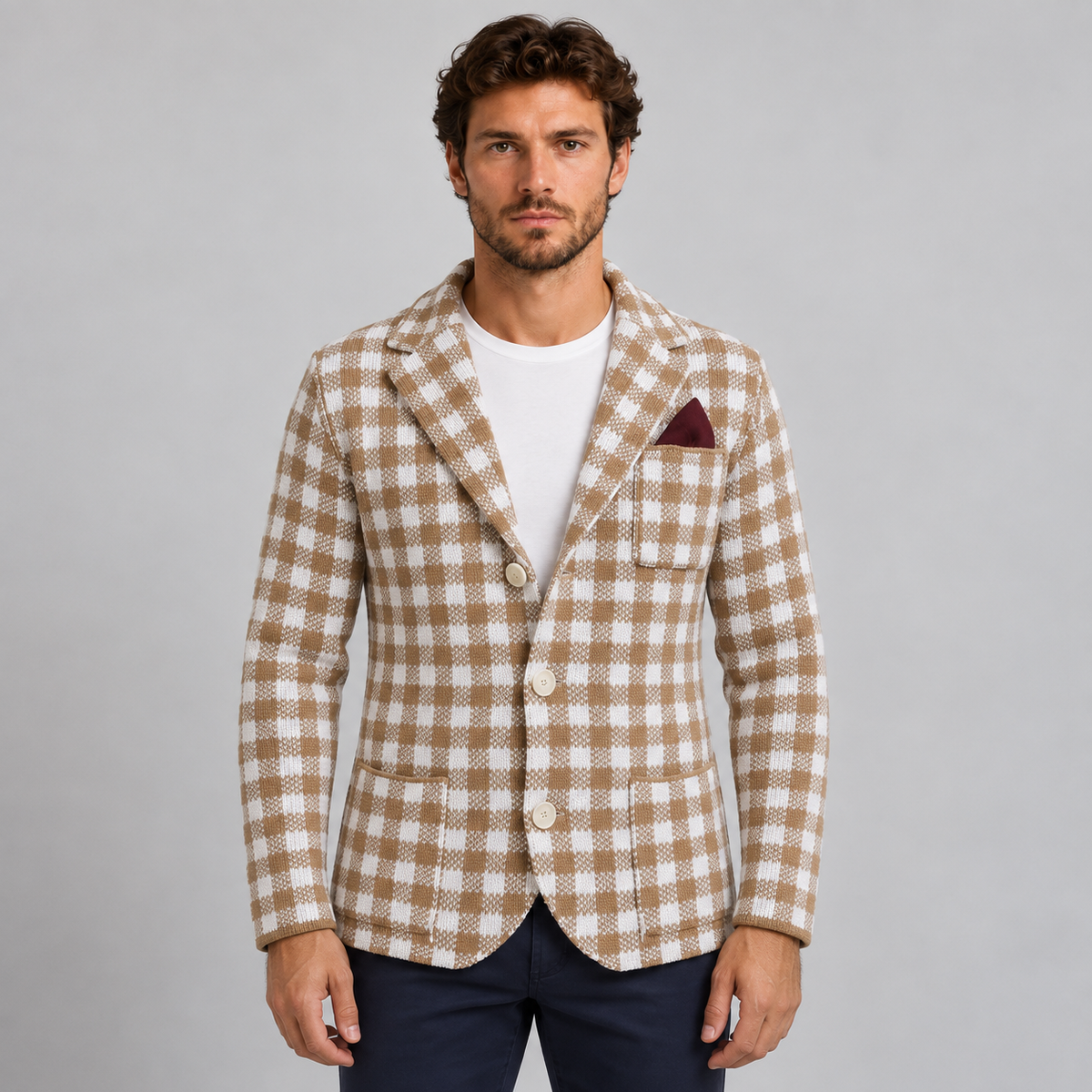 Cardigan da uomo in misto lana, vestibilità slim — Pasquale Jimmy