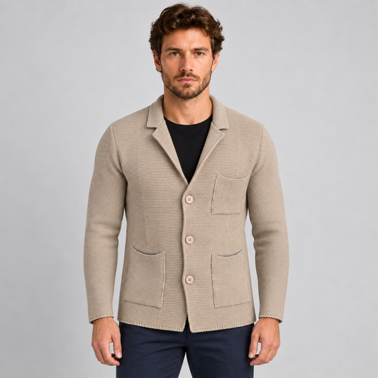 CARDIGAN UOMO 100% COTONE LAVORAZIONE LINKS DOPPIO PETTO SARTORIALE MADE IN ITALY