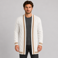 Cardigan da uomo in misto lana, lavorazione a treccia — Pasquale Jimmy