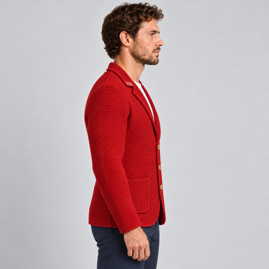 MEN'S CASUAL KNITWEAR JACKET WOOL CARDIGAN SLIM JACKET 100% MADE IN ITALY