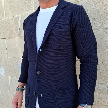 CARDIGAN LANA GIACCA UOMO LAVORATA A MAGLIA 100% MADE IN ITALY