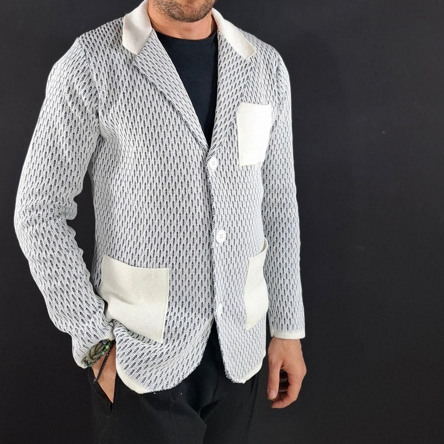 GIACCA UOMO COTONE CARDIGAN MAGLIERIA CASUAL 100% MADE IN ITALY SLIM