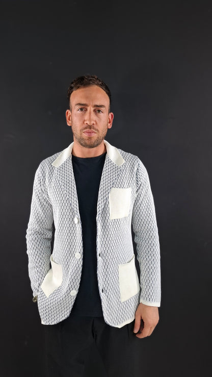 SCHLANKER HERREN-CARDIGAN AUS BAUMWOLLE, 100 % HERGESTELLT IN ITALIEN