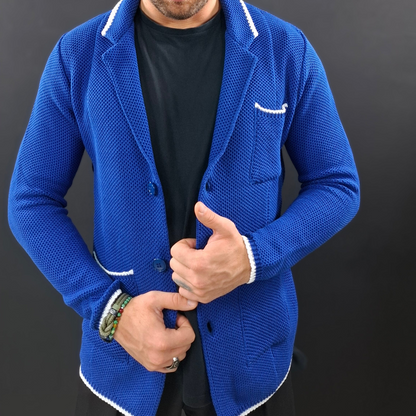 CARDIGAN UOMO 100% COTONE LAVORAZIONE NIDO D'APE DOPPIO PETTO SARTORIALE 100% MADE IN ITALY