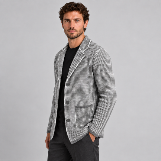 GIACCA UOMO CARDIGAN LANA SARTORIALE DOPPIA MAGLIA INGLESE  100% MADE IN ITALY