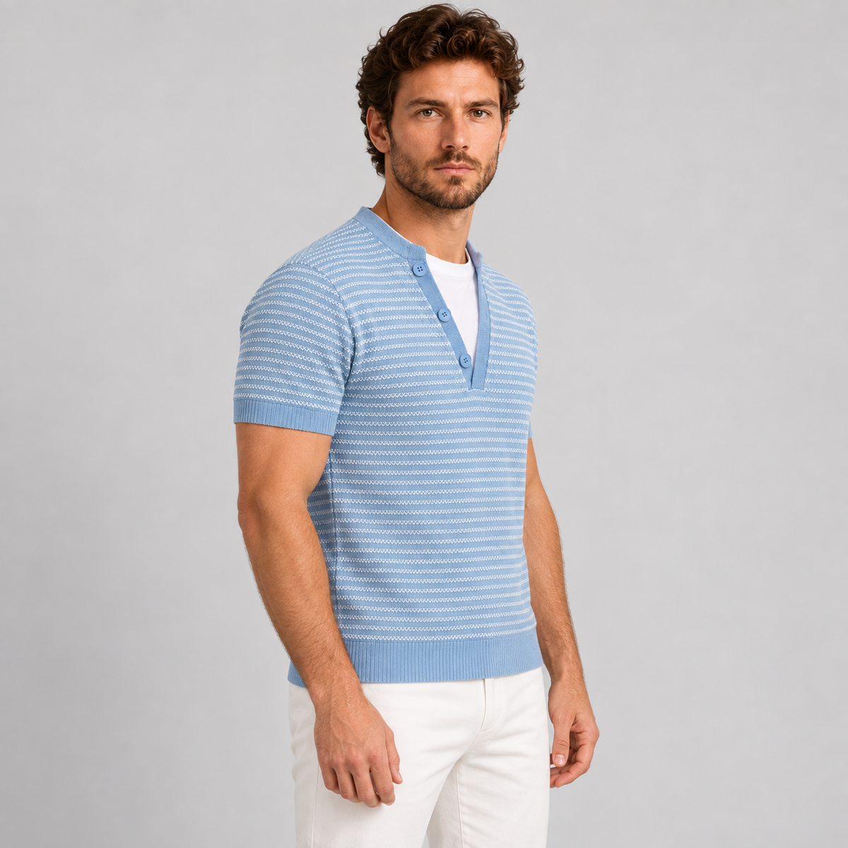 GIROCOLLO UOMO MAGLIERIA PUNTA T-SHIRT COTONE MANICA CORTA 100% MADE IN ITALY
