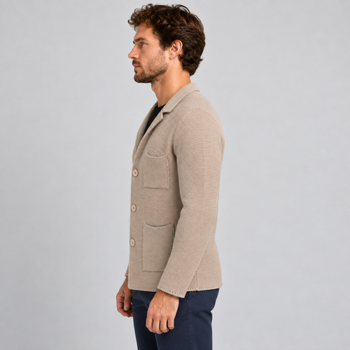 CARDIGAN UOMO 100% COTONE LAVORAZIONE LINKS DOPPIO PETTO SARTORIALE MADE IN ITALY