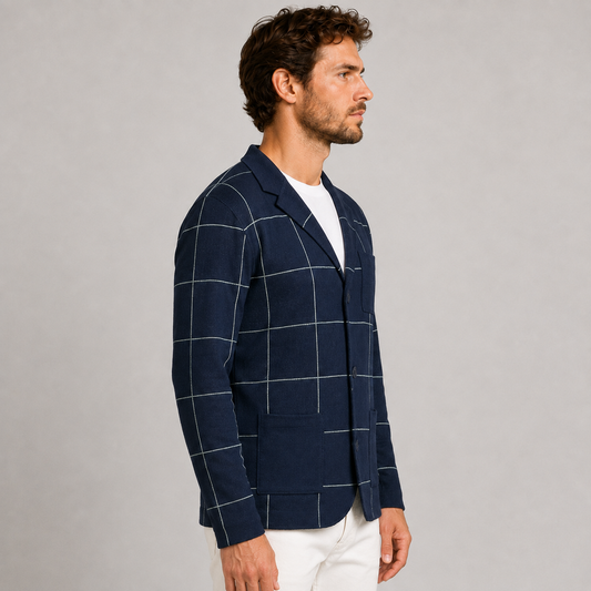CARDIGAN UOMO 100% COTONE MADE IN ITALY GIACCA JACQUARD SCIALLATA REGULAR