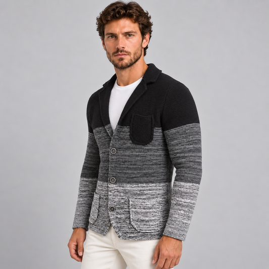 SCHLANKER STRICK-CARDIGAN AUS WOLLMISCHUNG FÜR HERREN, 100 % HERGESTELLT IN ITALIEN