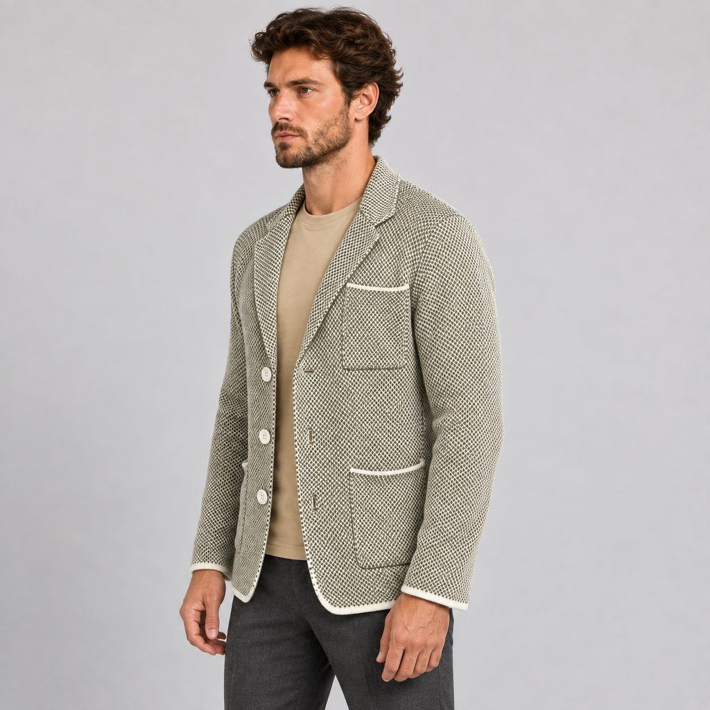 Cardigan da uomo in cotone, lavorazione piqué — Pasquale Jimmy — foto 2