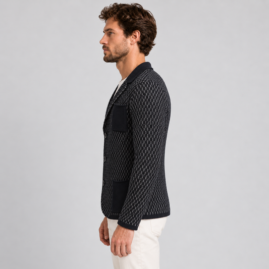 MEN'S COTTON CASUAL CARDIGAN JACKET 100% MADE IN ITALY SLIM KNITTED