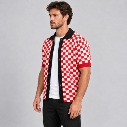 CARDIGAN UOMO COTONE JACARD PIQUE' MANICA CORTA  GIACCA MAGLIERIA  MADE IN ITALY