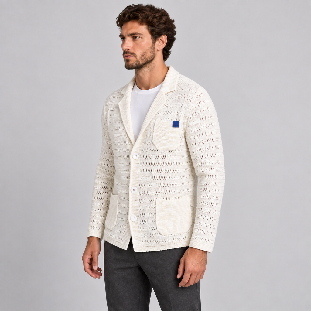 Cardigan da uomo in cotone, lavorazione links — Pasquale Jimmy — foto 2