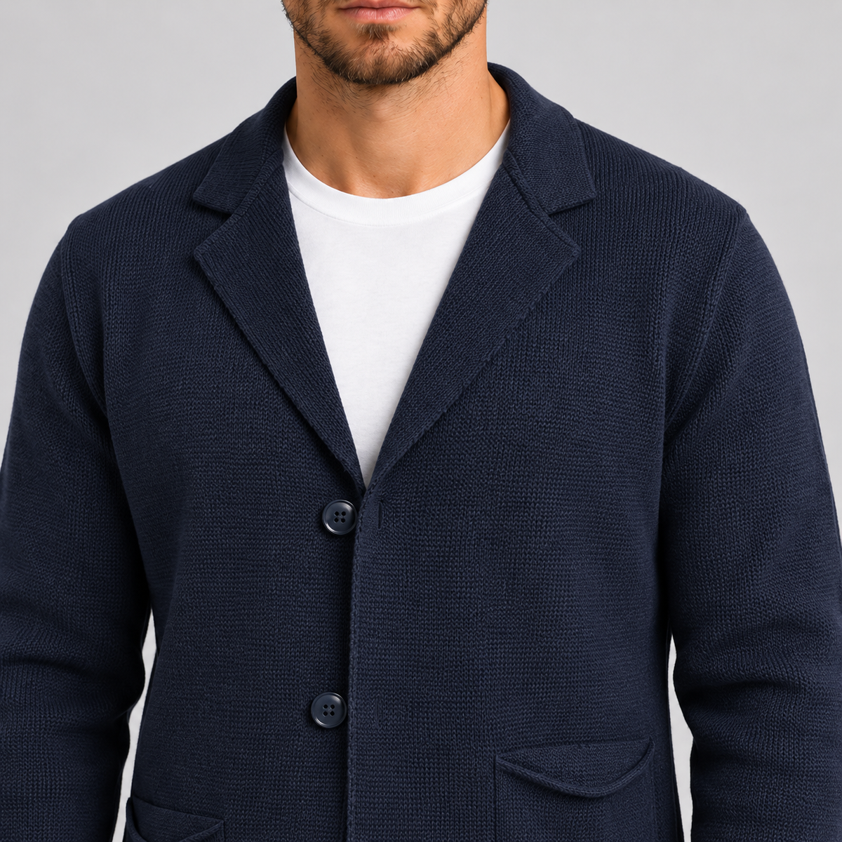 HERREN-CARDIGAN AUS WOLLE, 100 % IN ITALIEN HERGESTELLT