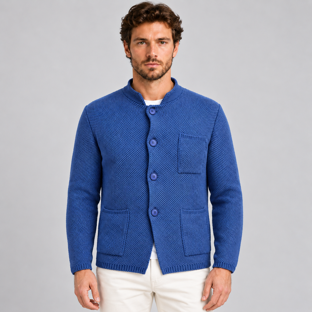 Cardigan da uomo in cotone, collo coreano — Pasquale Jimmy — foto 4