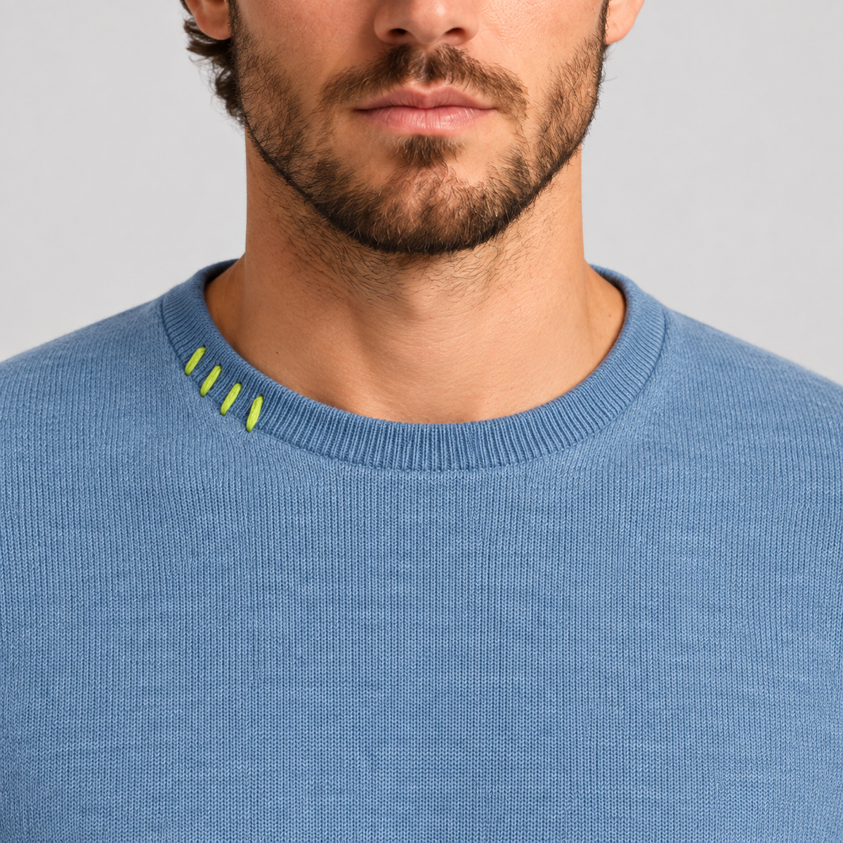 Maglia uomo cotone manica lunga maglietta maglieria con taschino made in Italy