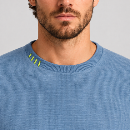 Maglia uomo cotone manica lunga maglietta maglieria con taschino made in Italy