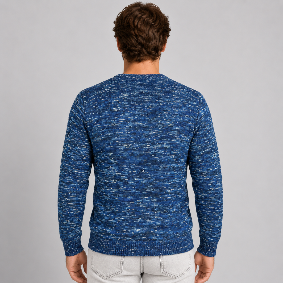 Maglioncino Uomo Girocollo Misto Lana Maglia Rasata Morbida 100% Made in Italy