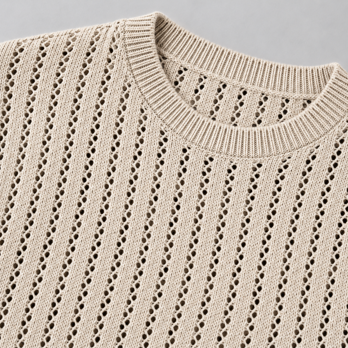 MAGLIA LANA MAGLIONCINO UOMO MANICA LUNGA GIROCOLLO TRAFORATO 100% MADE IN ITALY